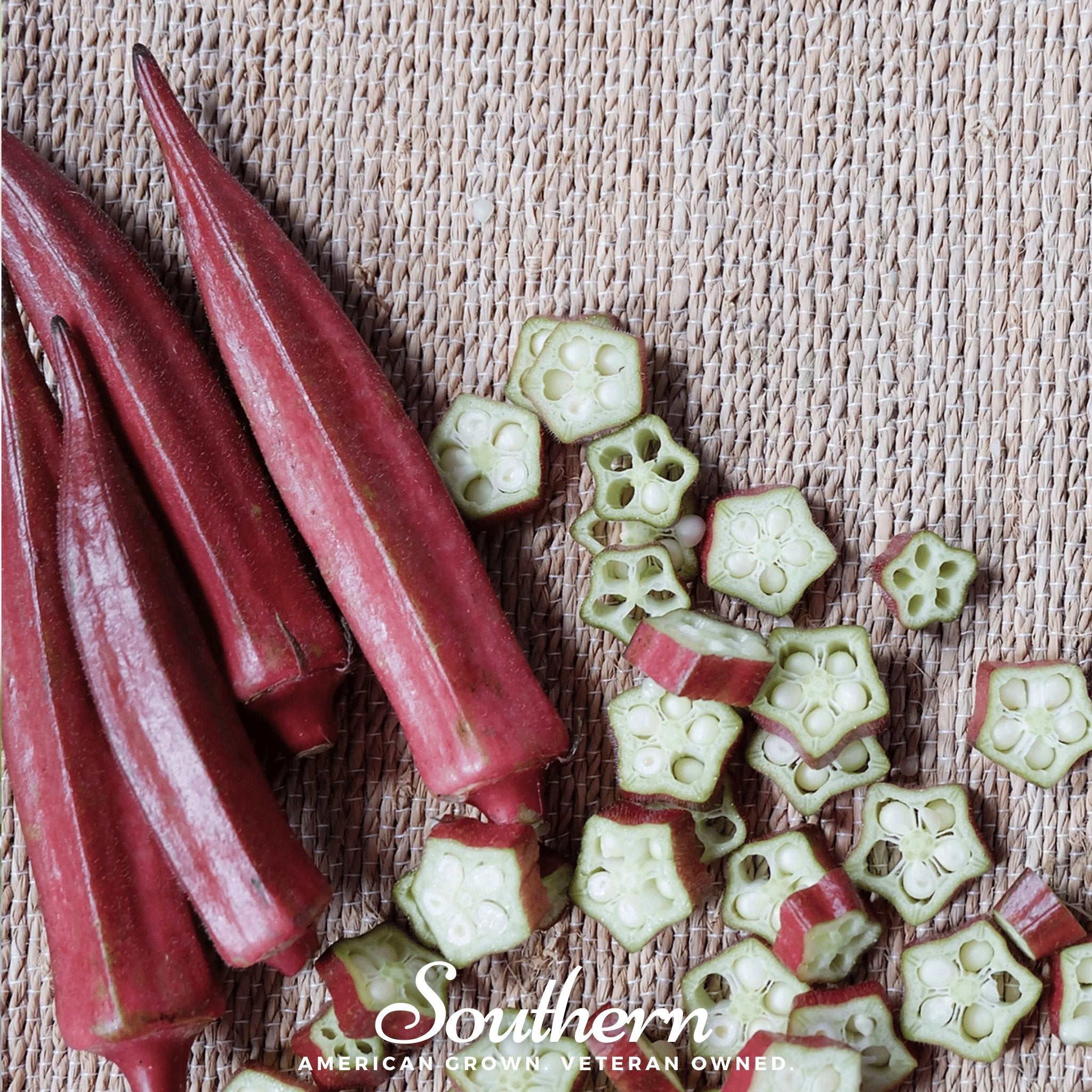 Okra, Red Burgundy (Abelmoschus esculentus) - 50 Seeds - Southern Seed Exchange